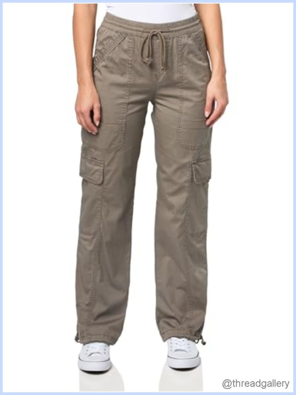 Straight Leg Stretch Twill Cargo Pant Relaxed Fit Mid Rise